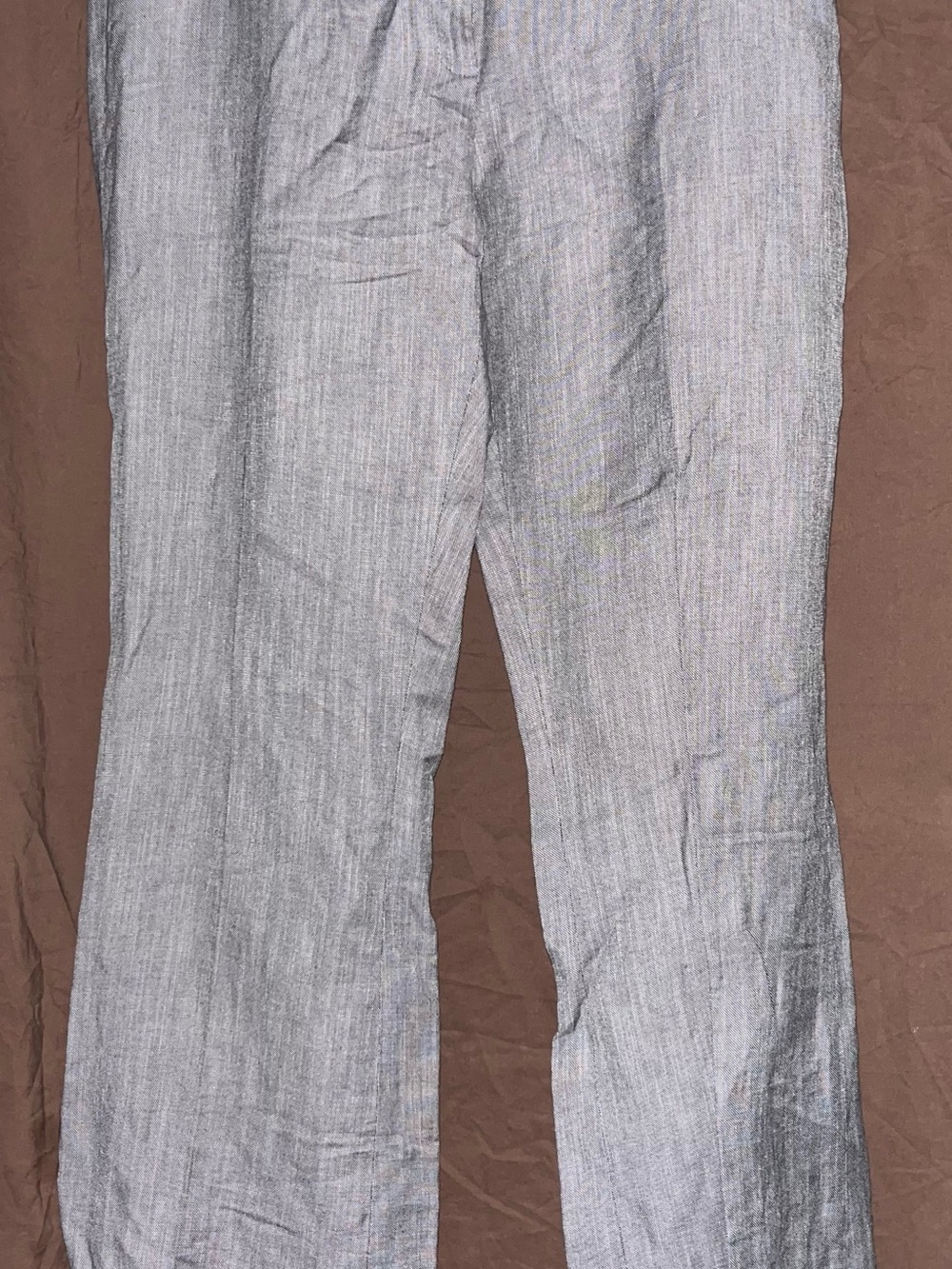 ANTONIO MELANI Gray Textured Linen Dress Pants